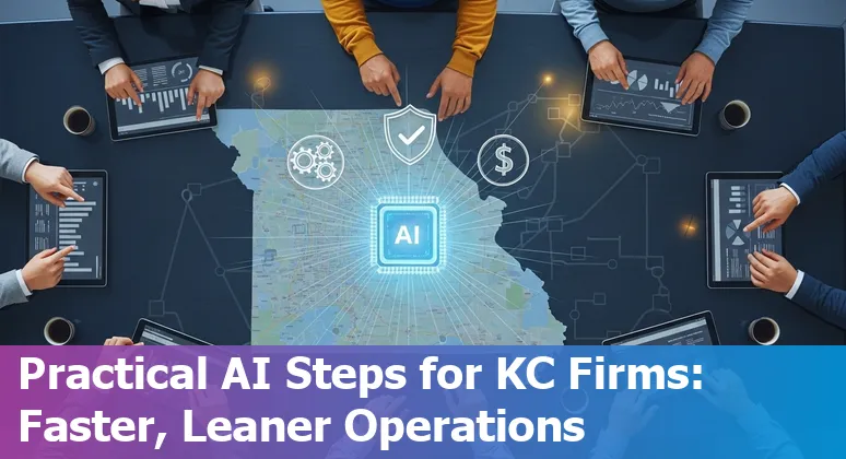 Financial services team reviewing AI-driven analytics dashboard in Kansas City, Missouri