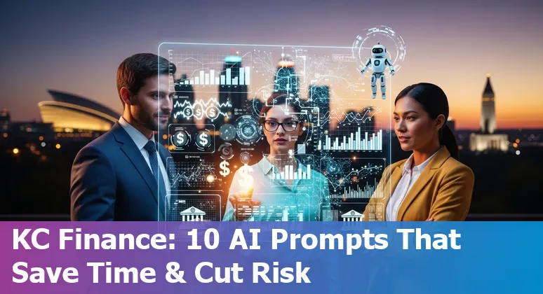 Kansas City skyline with financial icons and AI agent overlays representing banking, fraud detection, and forecasting.