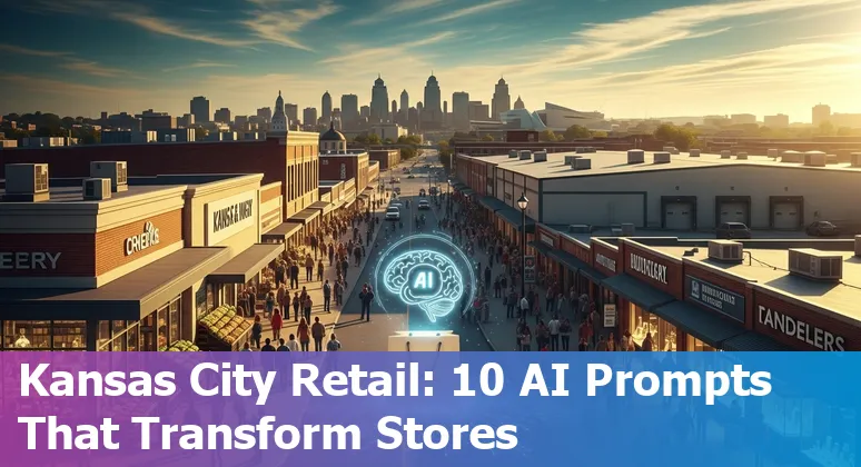 Retail store and AI icons overlay showing personalization, inventory, pricing and computer vision in Kansas City.