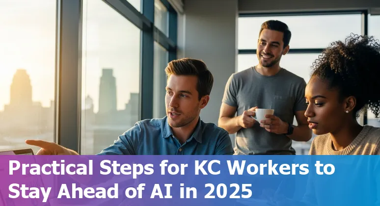 Kansas City, Missouri skyline with salespeople and AI icons — will AI replace sales jobs in Kansas City, Missouri in 2025?