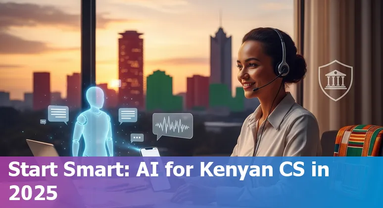 Customer service team using AI chatbots and WhatsApp on mobile devices in Kenya, 2025