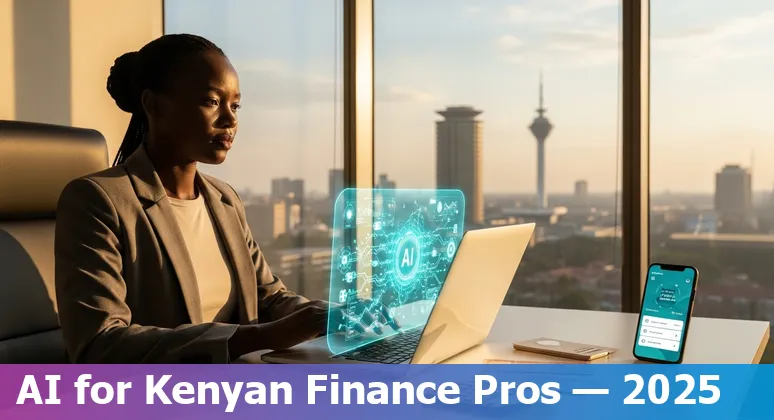 Finance professional using AI dashboard in Kenya, 2025