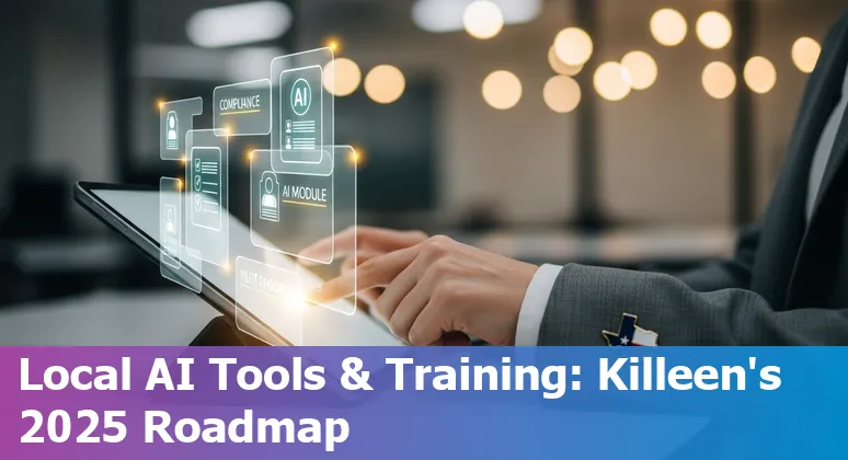 Woman training AI chatbot for customer service in Killeen, Texas using DSDT College resources in 2025