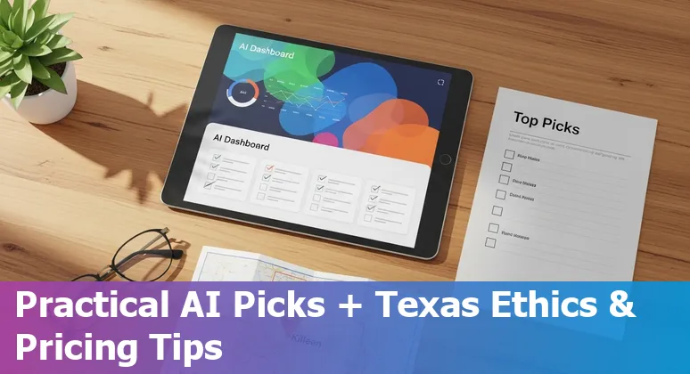 Killeen lawyer using AI tools on a laptop with Texas map in background