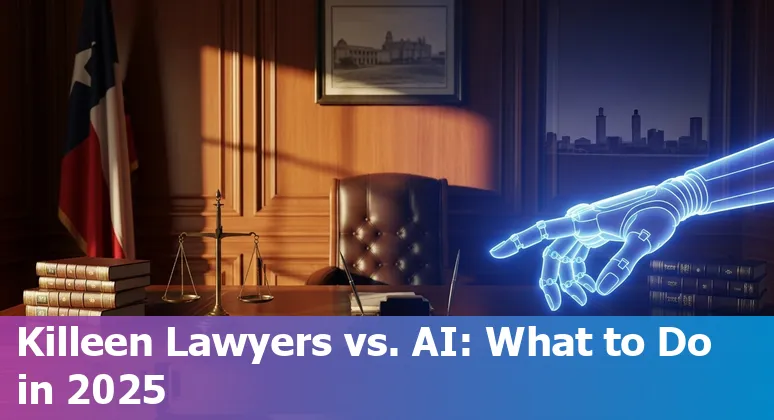 Attorney and AI laptop screen in Killeen, Texas law office — concept of AI and legal jobs in Killeen, Texas