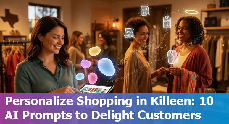 Killeen retail storefront with AI icons showing personalization, inventory, and chatbots