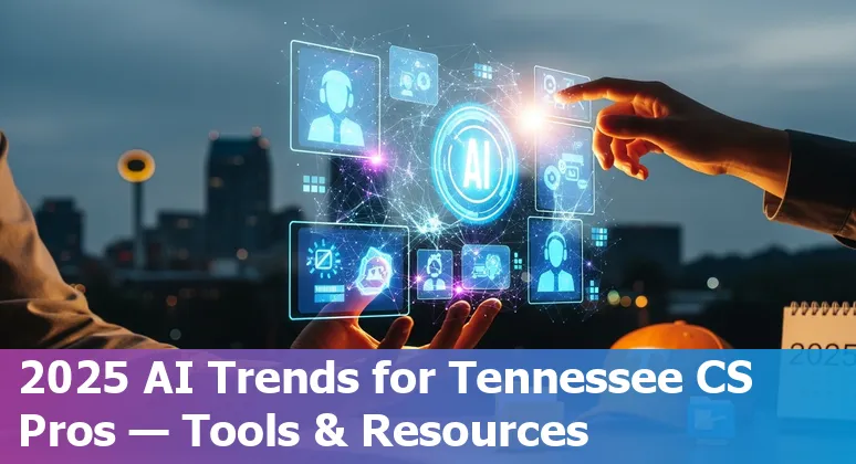 Customer service AI tools and local resources in Knoxville, Tennessee, US — UTK and CGI logos with chatbot interface