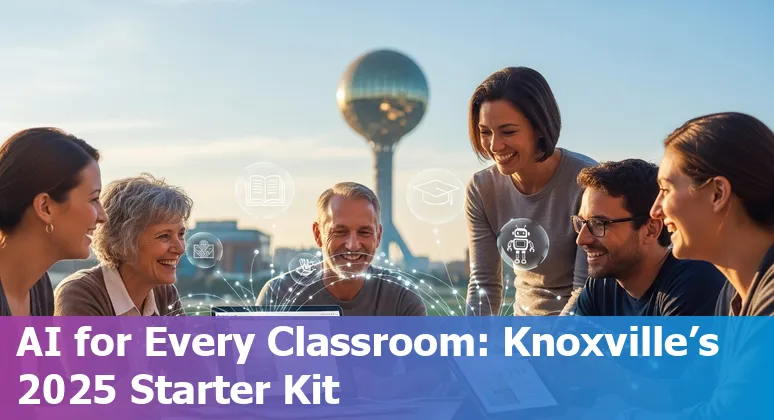 Educators using AI tools in a Knoxville, Tennessee classroom, referencing UT Verse and local workshops in 2025.