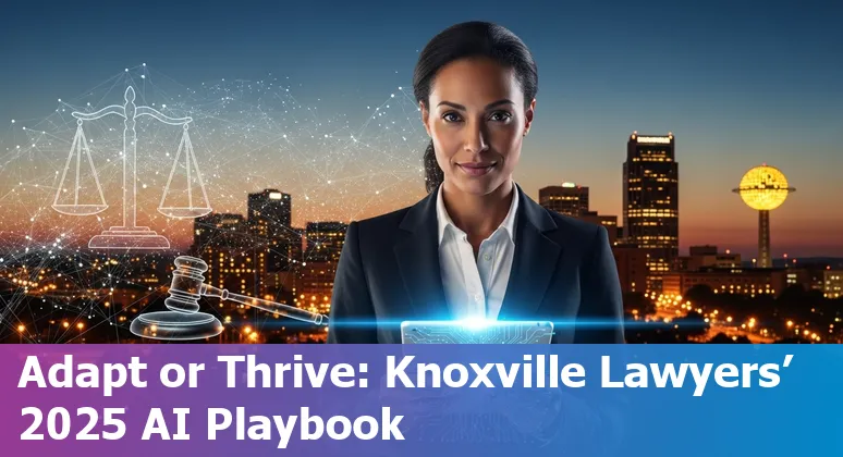 Knoxville, Tennessee lawyer using AI-assist tools on a laptop, showing collaboration between AI and human legal work in Knoxville, Tennessee.