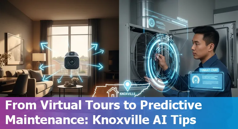 Knoxville real estate agent using AI tools on a laptop with a map of Knoxville on screen.