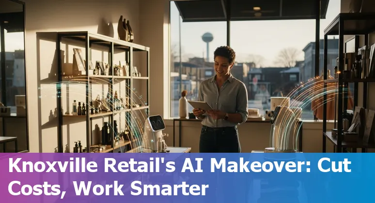 Store employees using AI tools in a Knoxville, Tennessee retail store to reduce costs and improve efficiency
