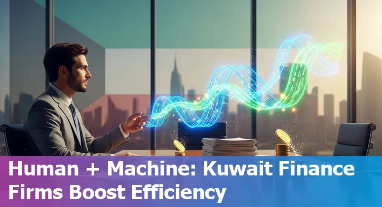 Bank staff reviewing AI analytics dashboard at a Kuwaiti financial firm in Kuwait
