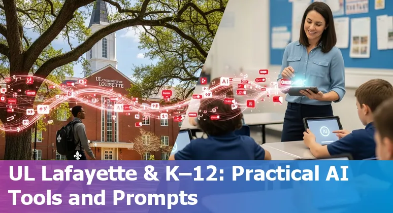 Students and educators discussing AI tools at UL Lafayette in Lafayette, Louisiana in 2025