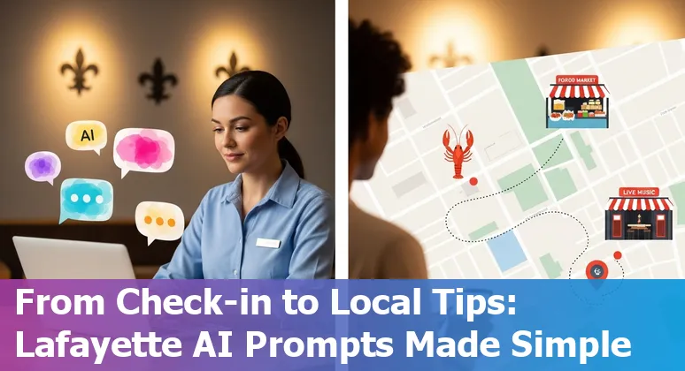 Hospitality staff using AI dashboard to manage bookings, pricing, and guest preferences in Lafayette hotel.