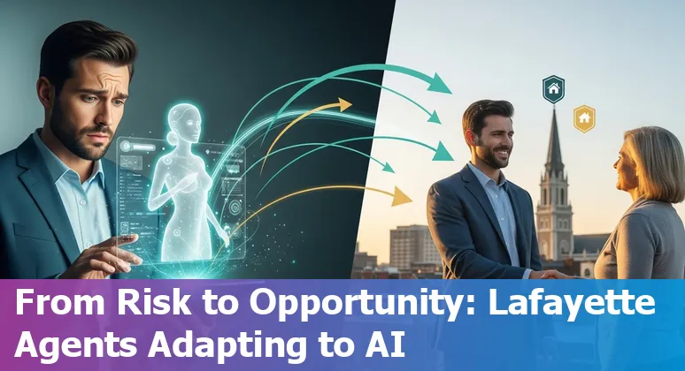 Lafayette real estate agent using AI tools while showing a historic neighborhood home.