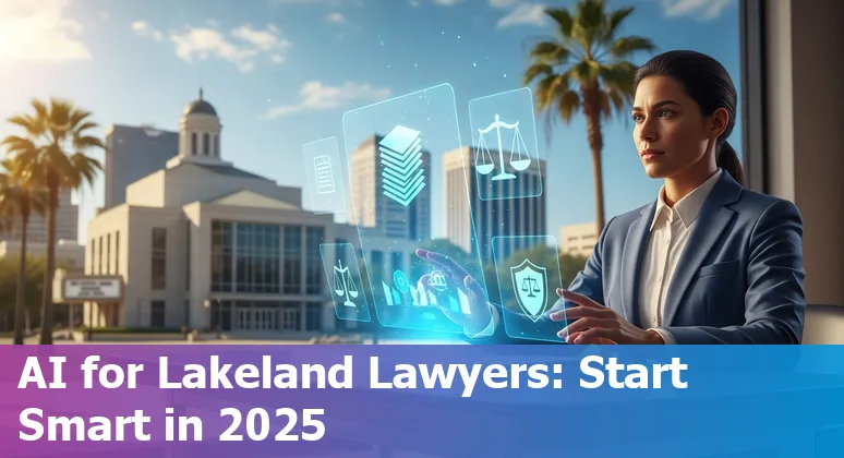 Lakeland, Florida legal professional using AI tools on a laptop with courthouse in background — 2025 guide