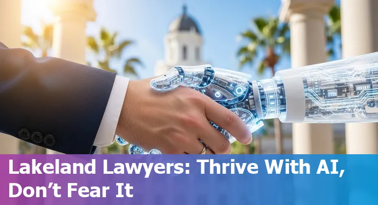 Lawyer and laptop with AI icons overlay, representing Lakeland, Florida legal work in 2025