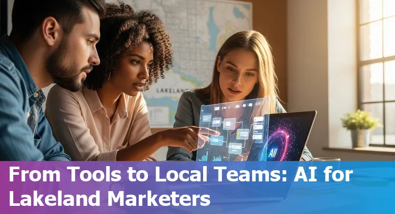 Marketing professional using AI tools in Lakeland, Florida to optimize local SEO and AEO in 2025