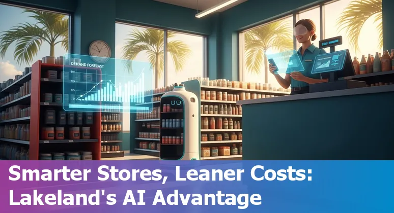 Retail employees using AI tools in a Lakeland, Florida store to improve efficiency and cut costs.