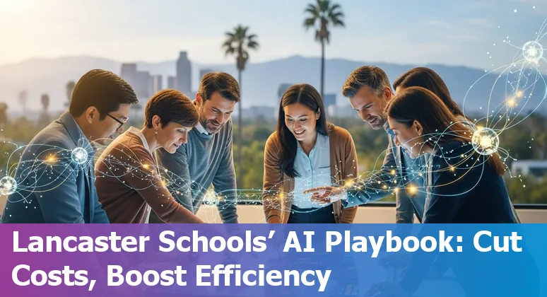Education staff using AI dashboard in Lancaster, California to reduce costs and improve school efficiency