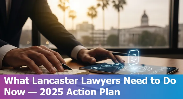 Lawyers using AI tools in Lancaster, California law office, 2025