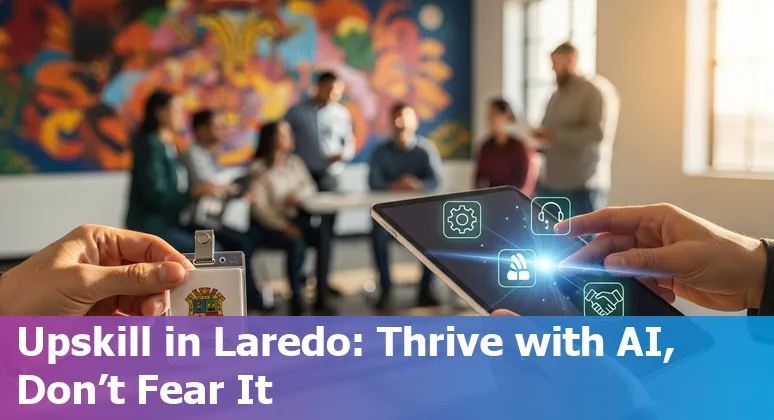 Customer service agent using AI tools in Laredo, Texas call center — 2025 adaptation image