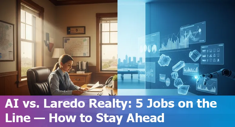 Laredo skyline with icons for AI, real estate roles, and adaptation steps