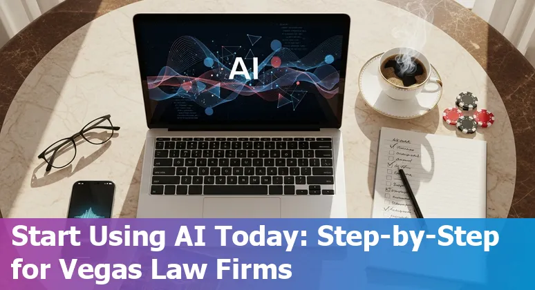 Las Vegas, Nevada legal professionals using AI tools on laptops at a conference in 2025