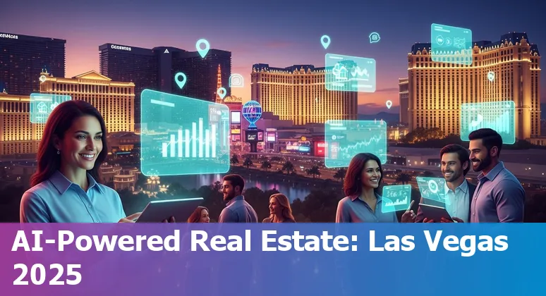 Las Vegas Nevada skyline with AI and PropTech icons overlay — AI in real estate in Las Vegas, Nevada