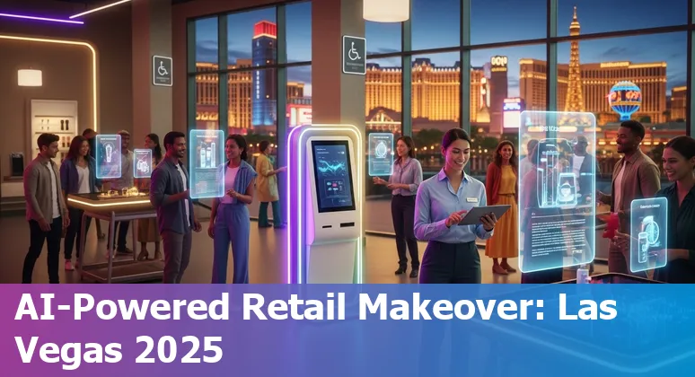 Retail store using AI tools in Las Vegas, Nevada skyline in background