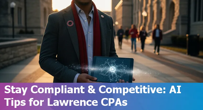 Finance professional using AI tools in Lawrence, Kansas, US office, 2025