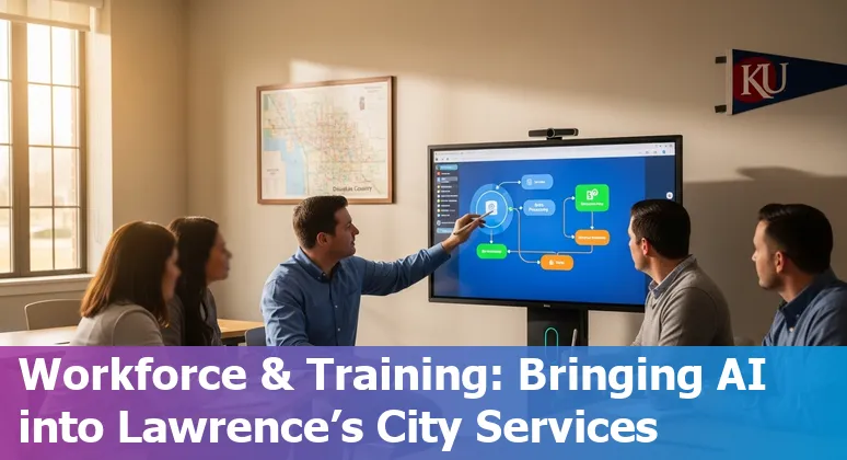 Illustration of AI and local government services in Lawrence, Kansas, US in 2025