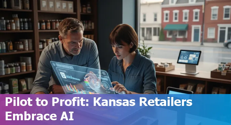 Retail AI in Lawrence, Kansas 2025: store with AI dashboard and shoppers in Lawrence, Kansas