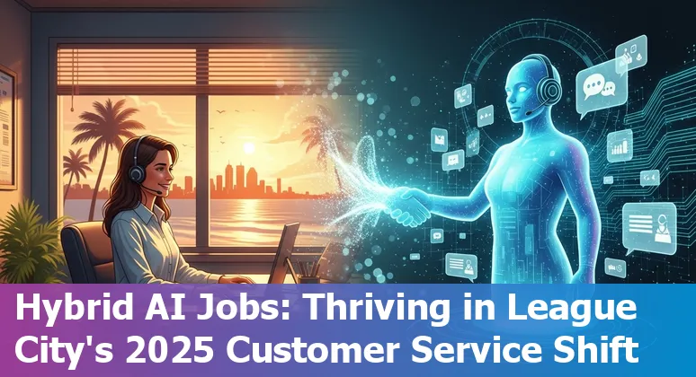 League City, Texas customer service agent using AI tools on a laptop — hybrid support in 2025