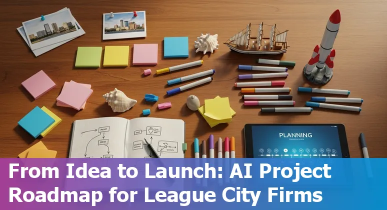 AI in financial services in League City, Texas: 2025 guide showing fintech icons and League City skyline
