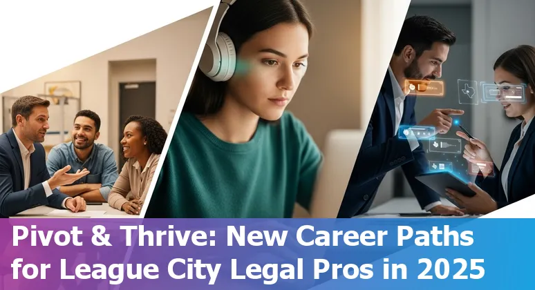 Lawyers and AI tools in League City, Texas court-adjacent office illustrating AI and legal work in League City, TX