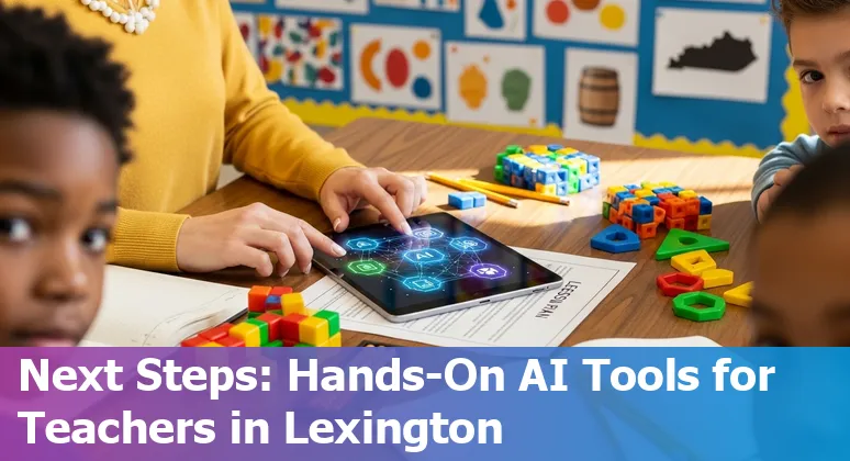 Educators in Lexington‑Fayette, Kentucky discussing AI in a school workshop in 2025