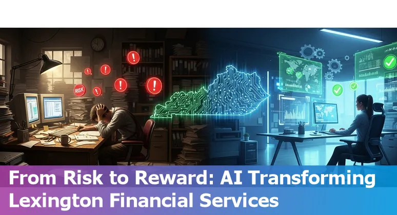 Bank employee using AI dashboard to improve efficiency at a financial firm in Lexington Fayette, Kentucky, US