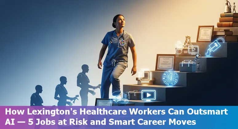 Lexington Fayette hospital staff using electronic health records on tablets with AI icons overlay