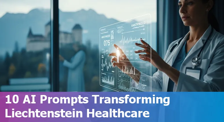 Illustration of AI-driven healthcare prompts and dashboards for hospitals in Vaduz, Liechtenstein