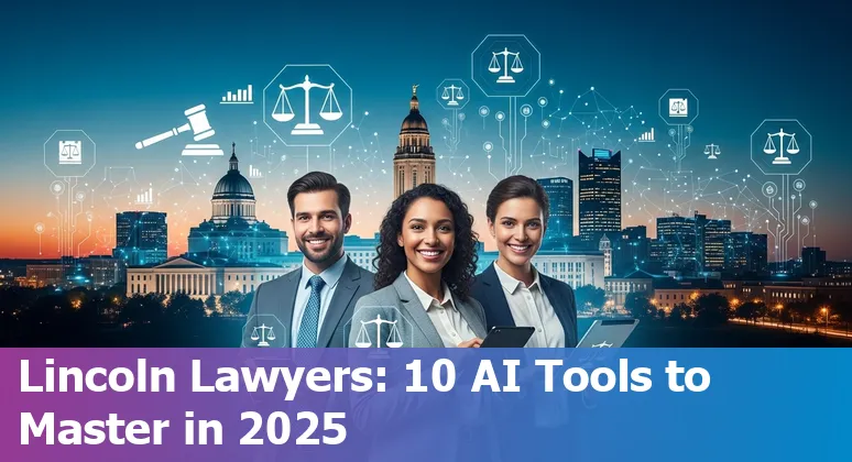 Lincoln skyline with icons for AI, legal scales, contracts, and magnifying glass representing legal AI tools.