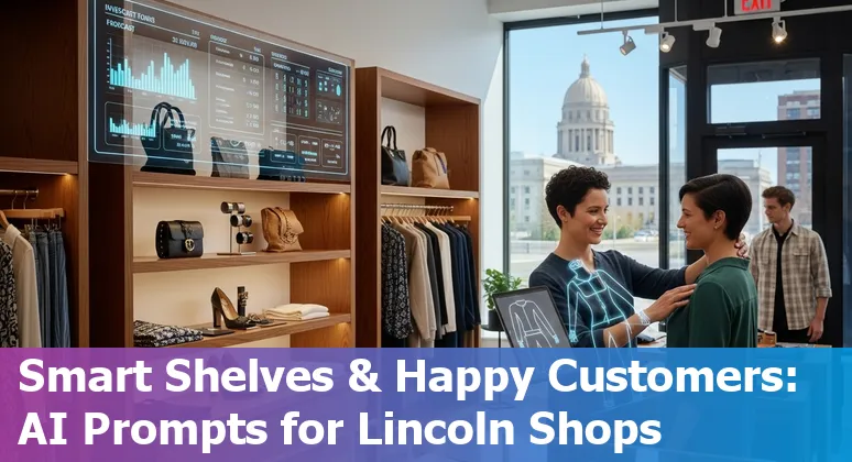 Person using an AI-powered retail tool on a tablet in a Lincoln, Nebraska boutique