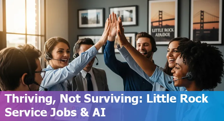 Customer service agent working with AI chatbot on screen in Little Rock, Arkansas office