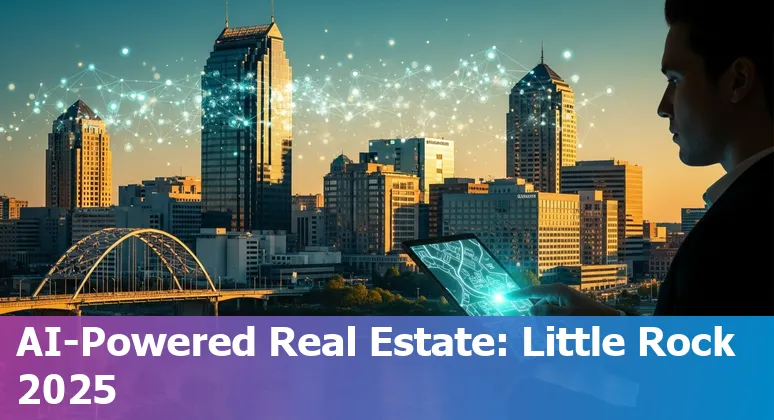 Agent using AI tools on a laptop to analyze Little Rock, AR real estate market in 2025