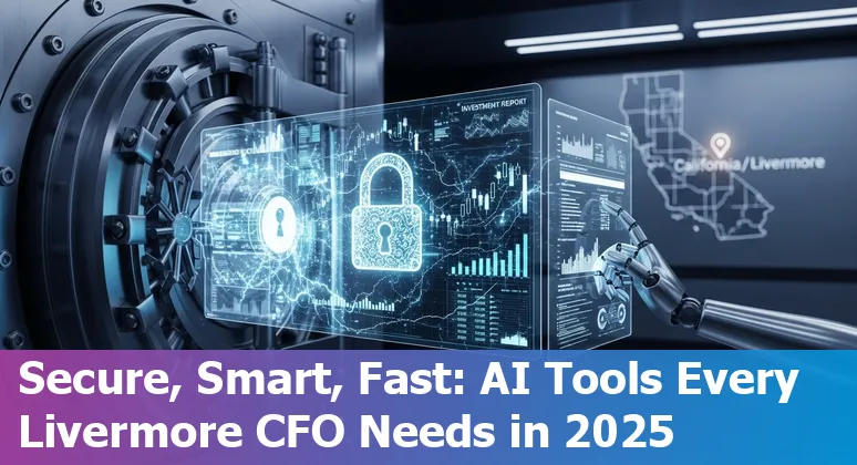 Finance professional using AI tools dashboard with logos of Prezent, DataRobot, Zest AI, SymphonyAI, Kavout, Darktrace, Upstart, HighRadius, AlphaSense, Tipalti.