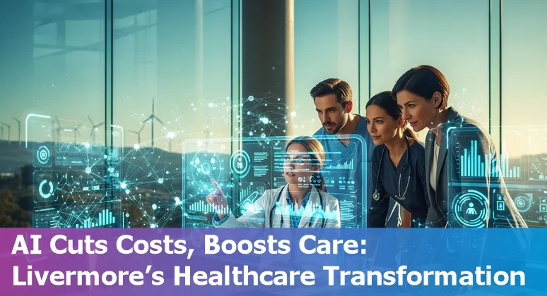 Healthcare team using AI dashboard in Livermore, California to improve efficiency and cut costs