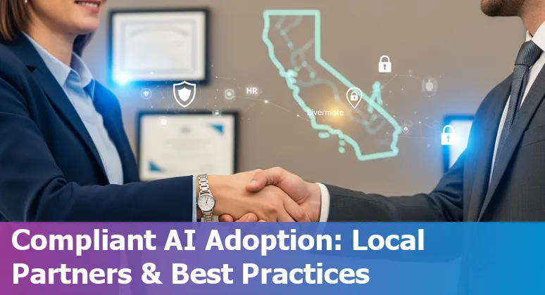 HR professional using AI tools in Livermore, California office — 2025 HR AI guide image