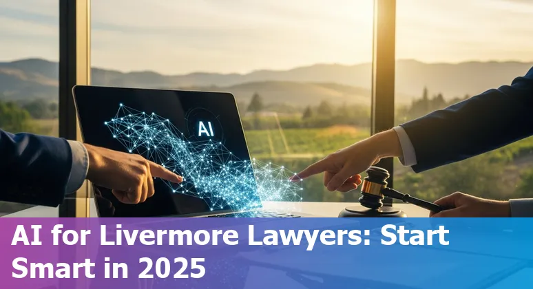 Lawyer using AI tools on a laptop in Livermore, California — 2025 legal technology guide image