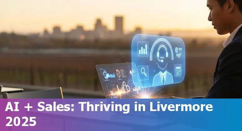 Sales rep using AI assistant on laptop in Livermore, California — co-pilot tools helping local sales teams in 2025