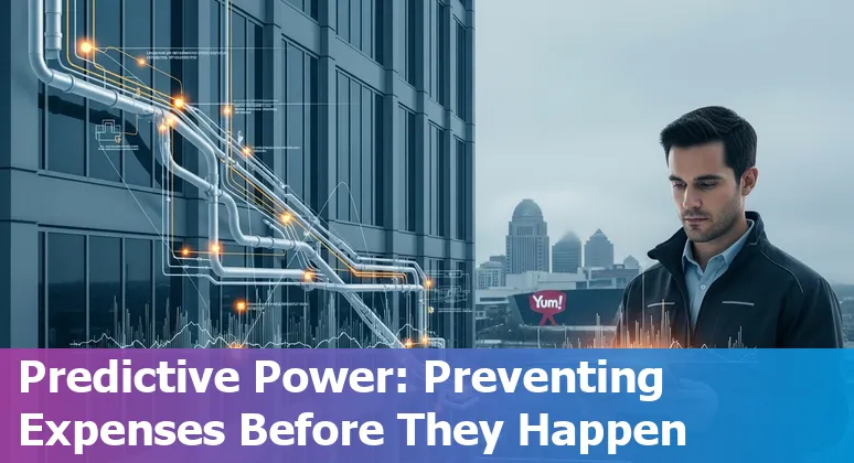 AI-assisted property manager reviewing energy and leasing data for a Louisville, Kentucky apartment building